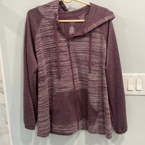 St. John’s bay xl striped purple zip up